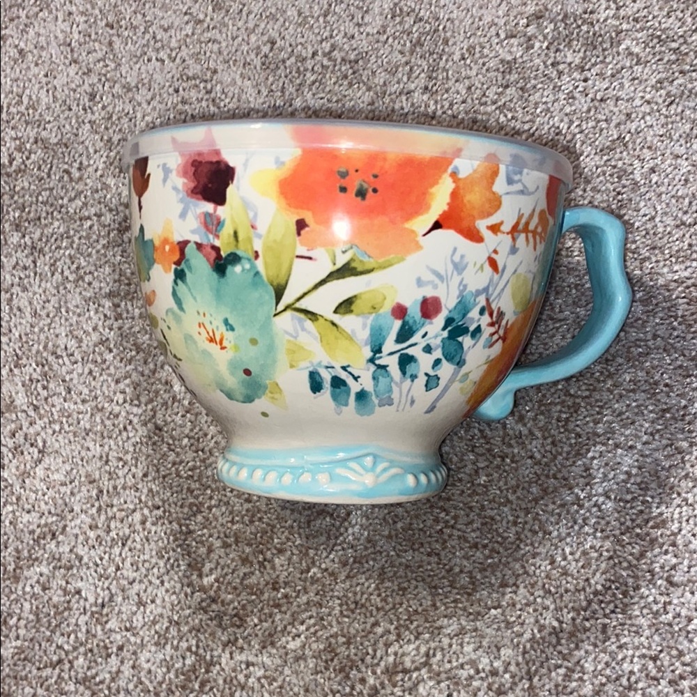 NWT Pioneer Woman Ceramic Mug with Blue Handle